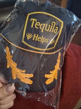 Tequila Helps Black Cap with Yellow Embroidery "Tequila Helps "